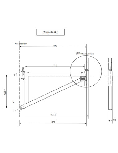 Console 0.80m avec manchon + sans douille 0.80m - M56 - TUBESCA-COMABI - Occasion