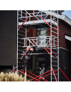 Échafaudage Roulant Large - RS TOWER 52-S - 1.35x1.85m - Hauteur Travail 6.20m - ALTREX 2